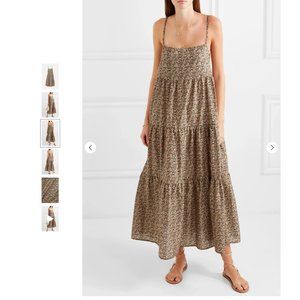 MATTEAU Floral-print tiered cotton poplin dress